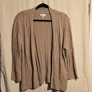 Croft & Barrow Taupe Cable Knit Cardigan